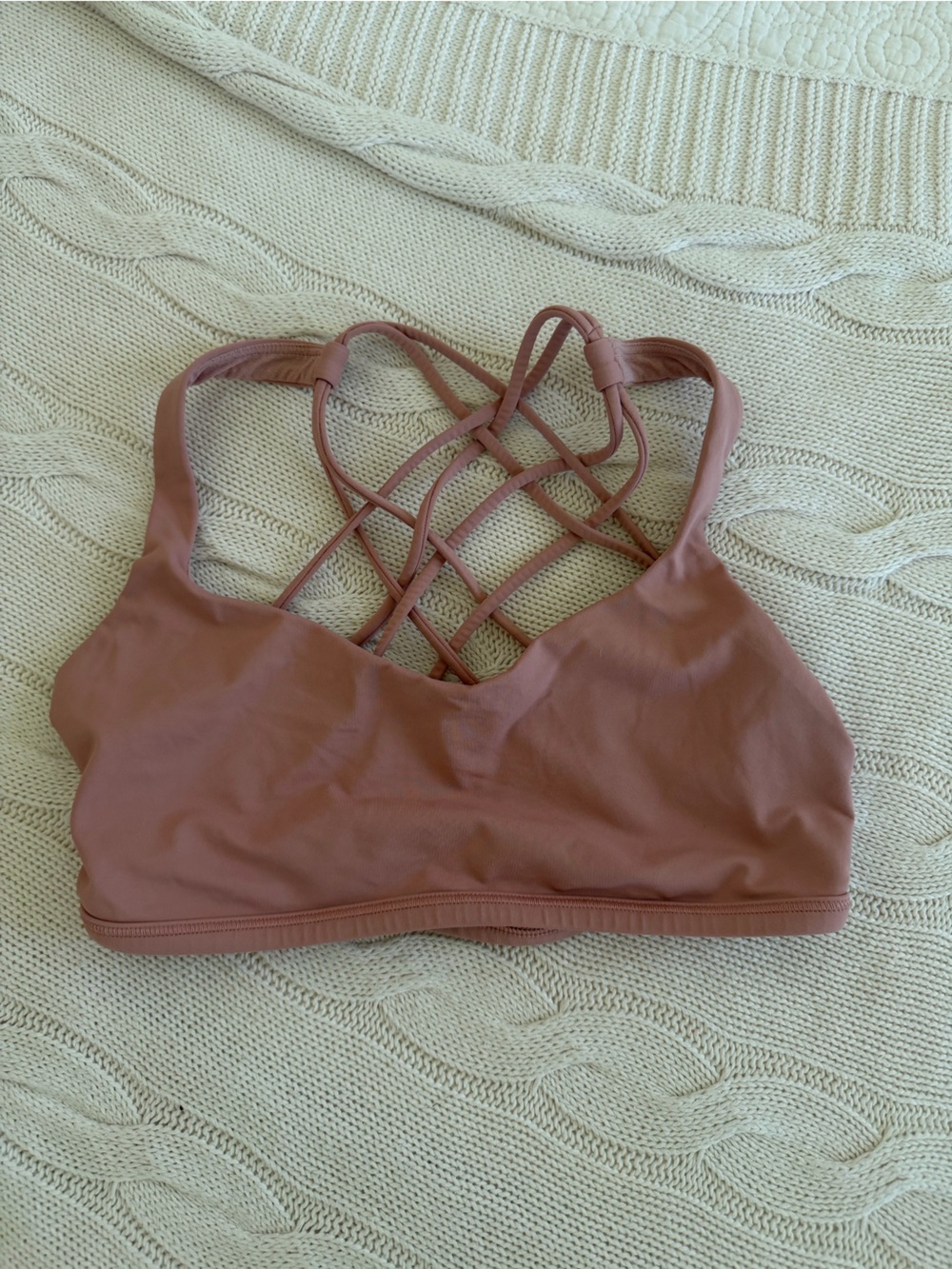 lululemon athletica Strappy Back Sports Bra in Dusty Rose